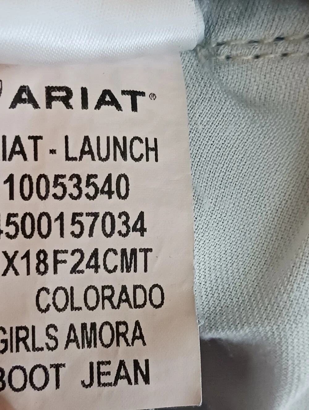 Ariat R.E.A.L. Girls Amora Boot Jeans Size 7 Light Wash Denim 22X25